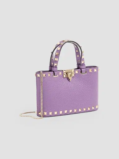 Valentino Garavani Women's Rockstud Top Handle Bag in Grainy Calfskin | Thumbnail 3 Valentino Garavani Women's Rockstud Top Handle Bag in Grainy Calfskin | Thumbnail 3