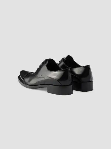 Prada Women's Brushed Leather Lace-Up Shoes - Black | Thumbnail 3 Prada Women's Brushed Leather Lace-Up Shoes - Black | Thumbnail 3