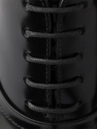 Prada Women's Brushed Leather Lace-Up Shoes - Black | Thumbnail 5 Prada Women's Brushed Leather Lace-Up Shoes - Black | Thumbnail 5