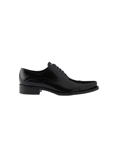 Prada Women's Brushed Leather Lace-Up Shoes - Black | Thumbnail 1 Prada Women's Brushed Leather Lace-Up Shoes - Black | Thumbnail 1