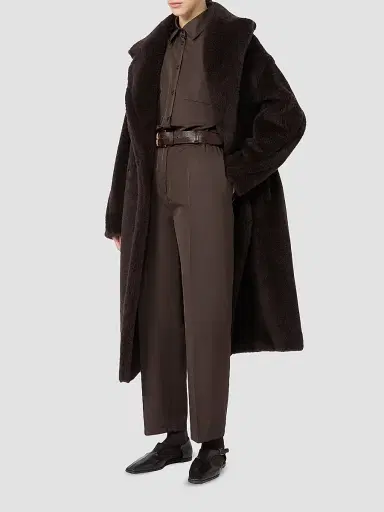 Max Mara Women's Teddy Bear Icon Coat in Alpaca and Wool - Dark Brown | Thumbnail 2 Max Mara Women's Teddy Bear Icon Coat in Alpaca and Wool - Dark Brown | Thumbnail 2