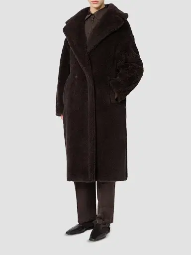 Max Mara Women's Teddy Bear Icon Coat in Alpaca and Wool - Dark Brown | Thumbnail 3 Max Mara Women's Teddy Bear Icon Coat in Alpaca and Wool - Dark Brown | Thumbnail 3