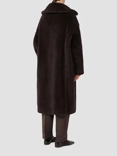 Max Mara Women's Teddy Bear Icon Coat in Alpaca and Wool - Dark Brown | Thumbnail 4 Max Mara Women's Teddy Bear Icon Coat in Alpaca and Wool - Dark Brown | Thumbnail 4