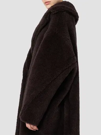 Max Mara Women's Teddy Bear Icon Coat in Alpaca and Wool - Dark Brown | Thumbnail 5 Max Mara Women's Teddy Bear Icon Coat in Alpaca and Wool - Dark Brown | Thumbnail 5