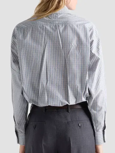 Prada Women's Madras Fabric Shirt - Beige Multicolor - Size 12 | Thumbnail 4 Prada Women's Madras Fabric Shirt - Beige Multicolor - Size 12 | Thumbnail 4