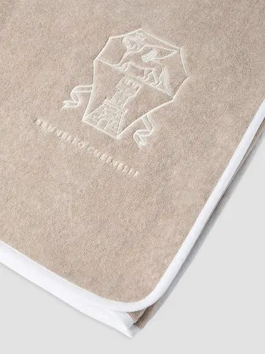 Brunello Cucinelli Cotton Terrycloth Towel with Embroidery | Thumbnail 2 Brunello Cucinelli Cotton Terrycloth Towel with Embroidery | Thumbnail 2