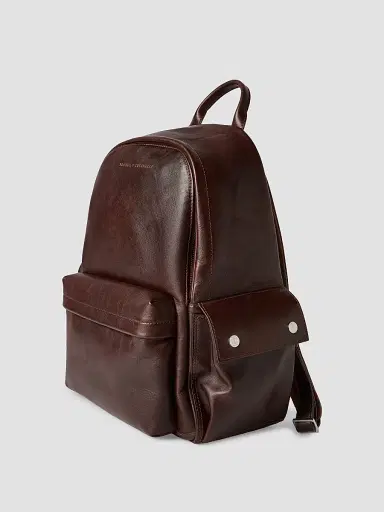 Brunello Cucinelli Men's Calfskin Travel Backpack - Burgundy | Thumbnail 3 Brunello Cucinelli Men's Calfskin Travel Backpack - Burgundy | Thumbnail 3