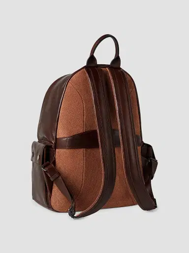 Brunello Cucinelli Men's Calfskin Travel Backpack - Burgundy | Thumbnail 4 Brunello Cucinelli Men's Calfskin Travel Backpack - Burgundy | Thumbnail 4