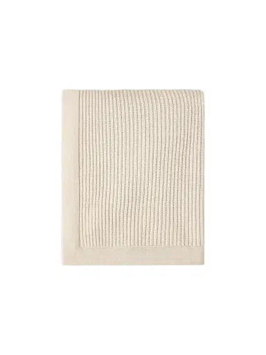 Brunello Cucinelli Cashmere Half English Rib Knit Throw | Thumbnail 1 Brunello Cucinelli Cashmere Half English Rib Knit Throw | Thumbnail 1