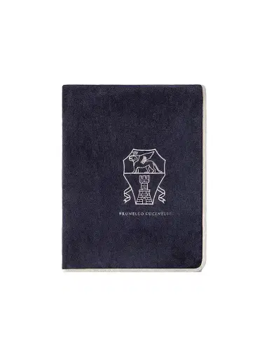 Brunello Cucinelli Cotton Terrycloth Towel with Embroidery - Navy Blue | Thumbnail 1 Brunello Cucinelli Cotton Terrycloth Towel with Embroidery - Navy Blue | Thumbnail 1