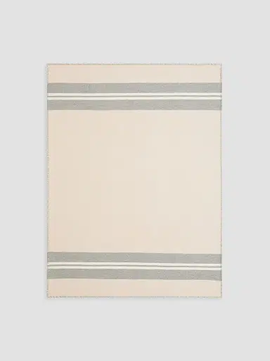 Brunello Cucinelli Cashmere Regimental Stripe Double Knit Throw - Beige | Thumbnail 2 Brunello Cucinelli Cashmere Regimental Stripe Double Knit Throw - Beige | Thumbnail 2