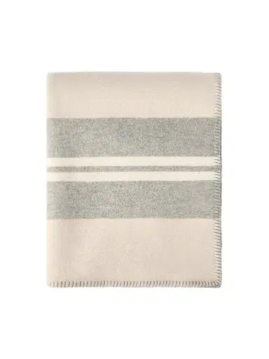 Brunello Cucinelli Cashmere Regimental Stripe Double Knit Throw - Beige | Thumbnail 1 Brunello Cucinelli Cashmere Regimental Stripe Double Knit Throw - Beige | Thumbnail 1