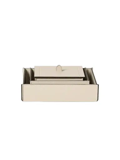 Brunello Cucinelli Trio of Leather Organizer Boxes with Lids - | Thumbnail 1 Brunello Cucinelli Trio of Leather Organizer Boxes with Lids - | Thumbnail 1