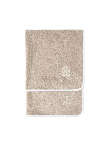 Brunello Cucinelli 2 Piece Cotton Terrycloth Bath Towel Set with Embroidery | Thumbnail 1 Brunello Cucinelli 2 Piece Cotton Terrycloth Bath Towel Set with Embroidery | Thumbnail 1