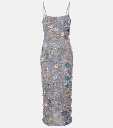 RACHEL GILBERT Embellished floral-appliqué midi dress | Thumbnail 2 RACHEL GILBERT Embellished floral-appliqué midi dress | Thumbnail 2