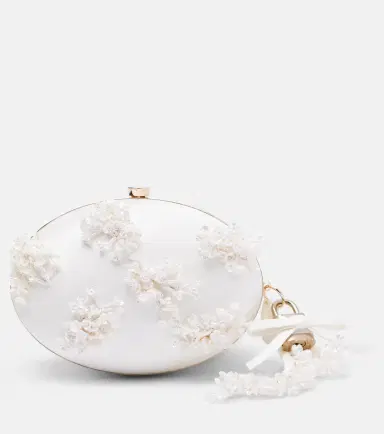 Self-Portrait Oval Small embellished satin clutch | Thumbnail 2 Self-Portrait Oval Small embellished satin clutch | Thumbnail 2