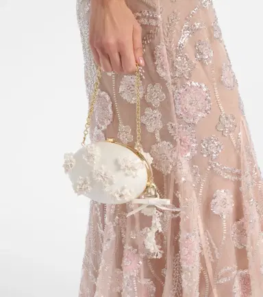 Self-Portrait Oval Small embellished satin clutch | Thumbnail 7 Self-Portrait Oval Small embellished satin clutch | Thumbnail 7