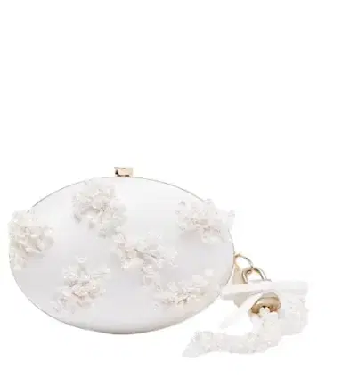 Self-Portrait Oval Small embellished satin clutch | Thumbnail 1 Self-Portrait Oval Small embellished satin clutch | Thumbnail 1