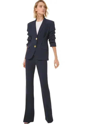 Michael Kors Collection Double Crepe Sablé Flared Trousers | Thumbnail 1 Michael Kors Collection Double Crepe Sablé Flared Trousers | Thumbnail 1