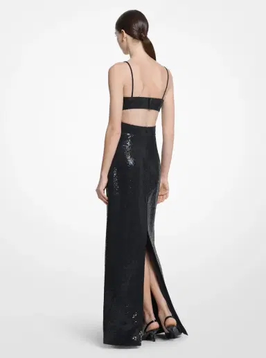 Michael Kors Collection Hand-Embroidered Sequin Double Crepe Sablé Cutout Gown | Thumbnail 2 Michael Kors Collection Hand-Embroidered Sequin Double Crepe Sablé Cutout Gown | Thumbnail 2
