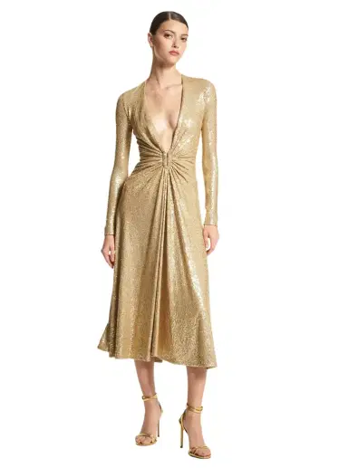 Michael Kors Collection Hand-Embroidered Sequin Stretch Jersey Dance Dress | Thumbnail 1 Michael Kors Collection Hand-Embroidered Sequin Stretch Jersey Dance Dress | Thumbnail 1