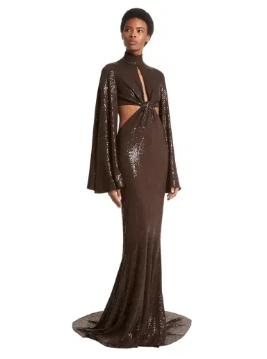 Michael Kors Collection Hand-Embroidered Sequin Stretch Matte Jersey Fishtail Gown | Thumbnail 1 Michael Kors Collection Hand-Embroidered Sequin Stretch Matte Jersey Fishtail Gown | Thumbnail 1