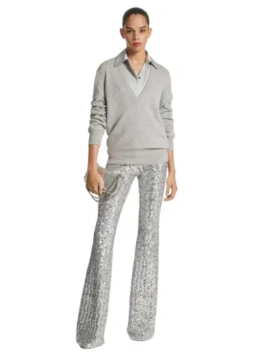 Michael Kors Collection Sequined Stretch Tulle Flared Pants | Thumbnail 1 Michael Kors Collection Sequined Stretch Tulle Flared Pants | Thumbnail 1
