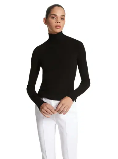 Michael Kors Collection Ribbed Stretch Viscose Turtleneck Sweater | Thumbnail 1 Michael Kors Collection Ribbed Stretch Viscose Turtleneck Sweater | Thumbnail 1