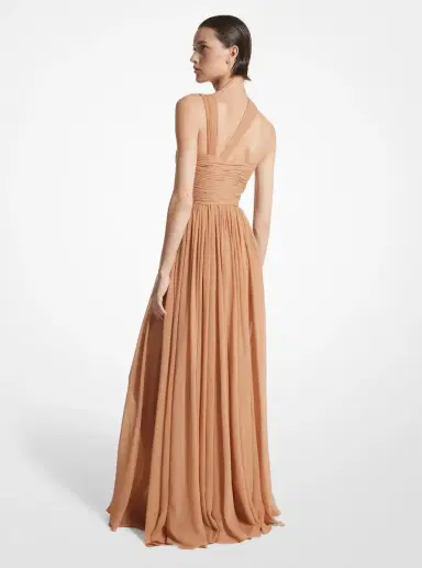Michael Kors Collection Hand-Gathered Silk Chiffon One-Shoulder Gown | Thumbnail 2 Michael Kors Collection Hand-Gathered Silk Chiffon One-Shoulder Gown | Thumbnail 2