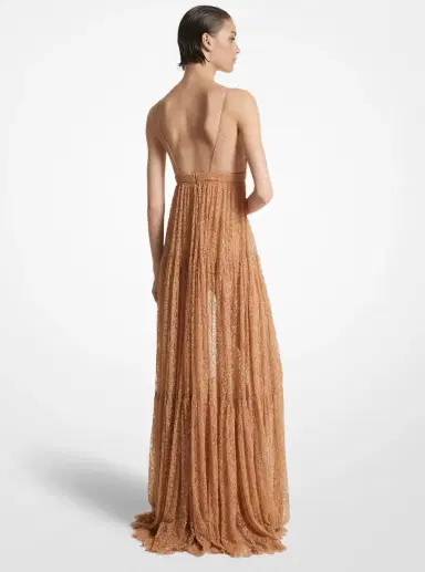 Michael Kors Collection Hand-Embroidered Sequin Chantilly Lace Slip Gown | Thumbnail 2 Michael Kors Collection Hand-Embroidered Sequin Chantilly Lace Slip Gown | Thumbnail 2