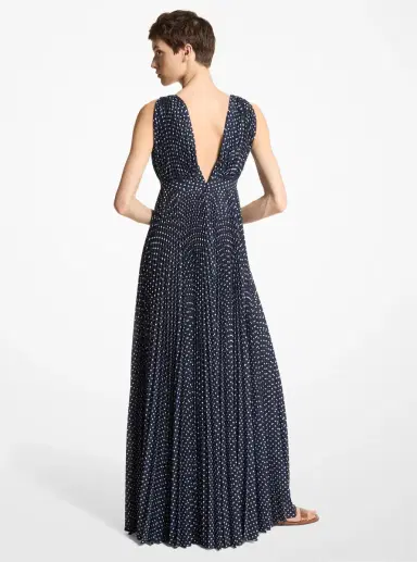 Michael Kors Collection Polka Dot Georgette Pleated Gown | Thumbnail 2 Michael Kors Collection Polka Dot Georgette Pleated Gown | Thumbnail 2