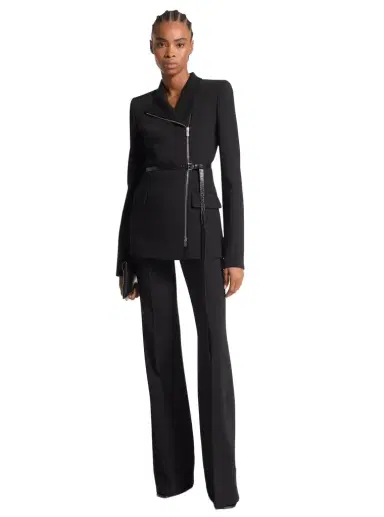 Michael Kors Collection Stretch Wool Crepe Side-Zip Jacket | Thumbnail 1 Michael Kors Collection Stretch Wool Crepe Side-Zip Jacket | Thumbnail 1