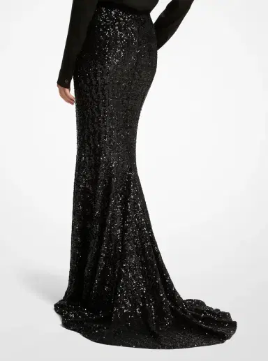 Michael Kors Collection Sequin Embroidered Stretch Fishtail Skirt in | Thumbnail 2 Michael Kors Collection Sequin Embroidered Stretch Fishtail Skirt in | Thumbnail 2