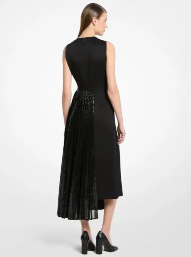 Michael Kors Collection Hand-Embroidered Sequin Tulle and Satin Sheath Dress | Thumbnail 2 Michael Kors Collection Hand-Embroidered Sequin Tulle and Satin Sheath Dress | Thumbnail 2