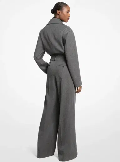 Michael Kors Collection Covert Twill Wool Jumpsuit | Thumbnail 2 Michael Kors Collection Covert Twill Wool Jumpsuit | Thumbnail 2