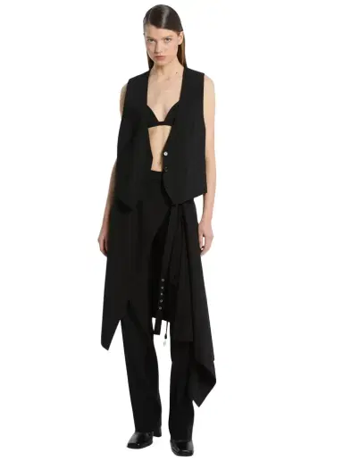 Michael Kors Collection Wool Broadcloth Cropped Vest | Thumbnail 1 Michael Kors Collection Wool Broadcloth Cropped Vest | Thumbnail 1