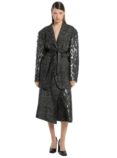 Michael Kors Collection Ryan Hand-Embroidered Smudge Glen Plaid Paillette Wool Blazer | Thumbnail 1 Michael Kors Collection Ryan Hand-Embroidered Smudge Glen Plaid Paillette Wool Blazer | Thumbnail 1