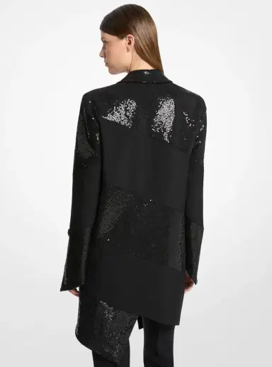 Michael Kors Collection Hand-Embroidered Sequin Wool Broadcloth Blazer in | Thumbnail 2 Michael Kors Collection Hand-Embroidered Sequin Wool Broadcloth Blazer in | Thumbnail 2