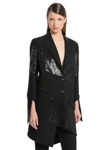 Michael Kors Collection Hand-Embroidered Sequin Wool Broadcloth Blazer in | Thumbnail 1 Michael Kors Collection Hand-Embroidered Sequin Wool Broadcloth Blazer in | Thumbnail 1