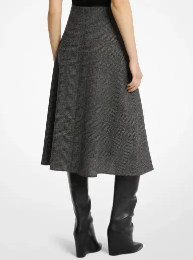 Michael Kors Collection Draped Glen Plaid Wool Wrap Skirt | Thumbnail 2 Michael Kors Collection Draped Glen Plaid Wool Wrap Skirt | Thumbnail 2