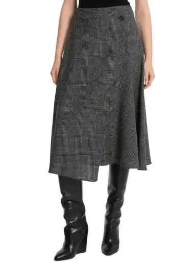 Michael Kors Collection Draped Glen Plaid Wool Wrap Skirt | Thumbnail 1 Michael Kors Collection Draped Glen Plaid Wool Wrap Skirt | Thumbnail 1