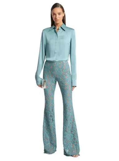 Michael Kors Collection Hand-Embroidered Sequin Floral Lace Flared Pants | Thumbnail 1 Michael Kors Collection Hand-Embroidered Sequin Floral Lace Flared Pants | Thumbnail 1
