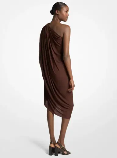 Michael Kors Collection Draped Georgette Jersey One-Shoulder Dress | Thumbnail 2 Michael Kors Collection Draped Georgette Jersey One-Shoulder Dress | Thumbnail 2