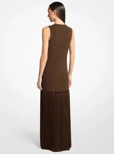 Michael Kors Collection Double Faced Wool Crepe Tassel Dress | Thumbnail 2 Michael Kors Collection Double Faced Wool Crepe Tassel Dress | Thumbnail 2