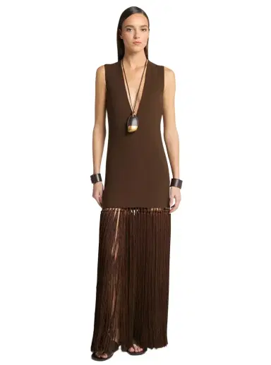 Michael Kors Collection Double Faced Wool Crepe Tassel Dress | Thumbnail 1 Michael Kors Collection Double Faced Wool Crepe Tassel Dress | Thumbnail 1