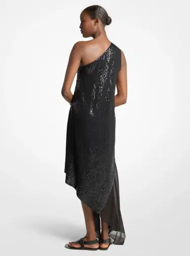 Michael Kors Collection Hand-Embroidered Sequin Silk Georgette Asymmetric Dress | Thumbnail 2 Michael Kors Collection Hand-Embroidered Sequin Silk Georgette Asymmetric Dress | Thumbnail 2