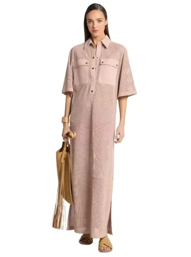Michael Kors Collection Perforated Suede Safari Dress | Thumbnail 1 Michael Kors Collection Perforated Suede Safari Dress | Thumbnail 1
