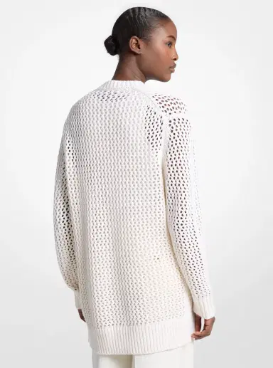 Michael Kors Collection Hand-Crocheted Cotton and Cashmere Cardigan | Thumbnail 2 Michael Kors Collection Hand-Crocheted Cotton and Cashmere Cardigan | Thumbnail 2