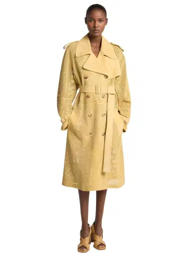 Michael Kors Collection Perforated Suede Trench Coat | Thumbnail 1 Michael Kors Collection Perforated Suede Trench Coat | Thumbnail 1