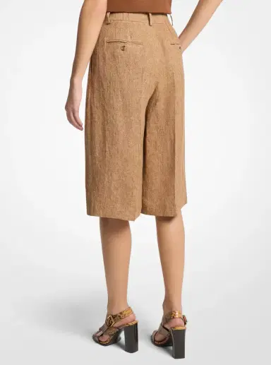 Michael Kors Collection Pleated Linen Trouser Shorts | Thumbnail 2 Michael Kors Collection Pleated Linen Trouser Shorts | Thumbnail 2